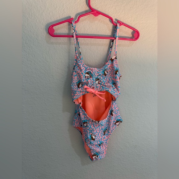 bucees Other - Bucees Girls Swimsuit One Piece Girls YXS Logo Bathing Suit Swim Bow Orange Blue